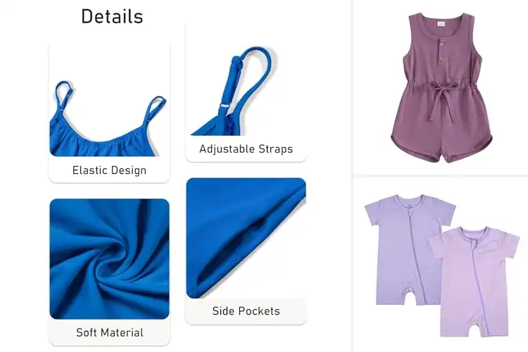 Detailed view of Best Girls Cotton One-Pieces