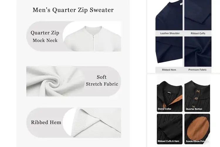 Detailed view of Best Mens Slim Fit Sweaters
