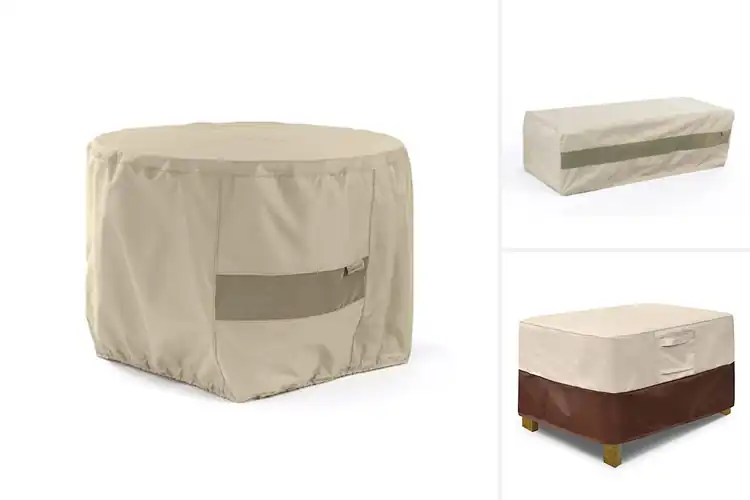Detailed view of Best Ventilated Outdoor Ottoman Cover With Mesh