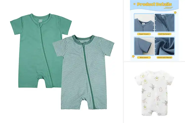 Detailed view of Best Zippered Rompers